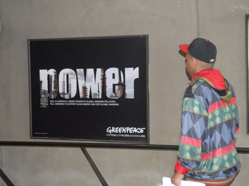 advertising billboard in train